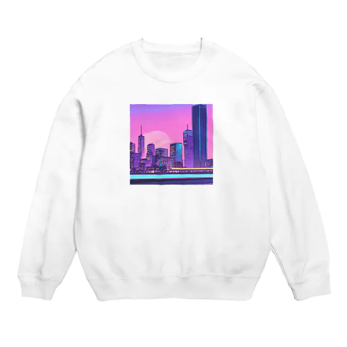 ネオンカラーで輝く都市3 Crew Neck Sweatshirt