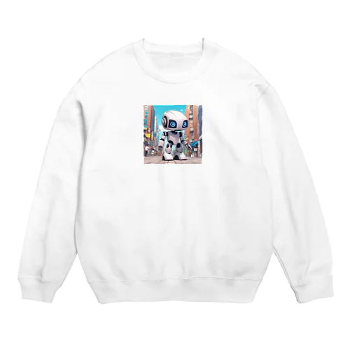 可愛いロボットのイラストグッズ Crew Neck Sweatshirt