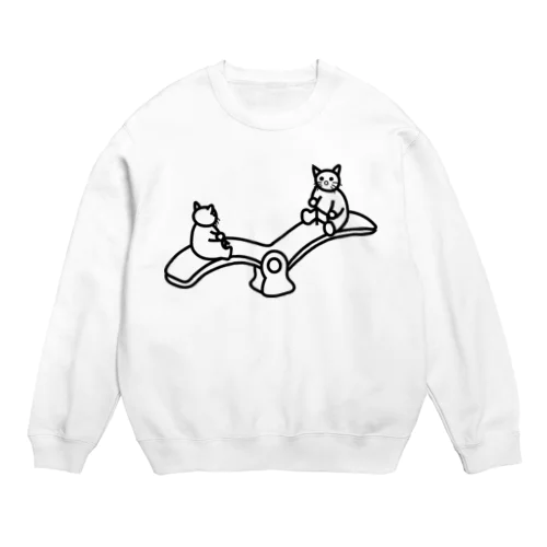 猫のシーソー Crew Neck Sweatshirt