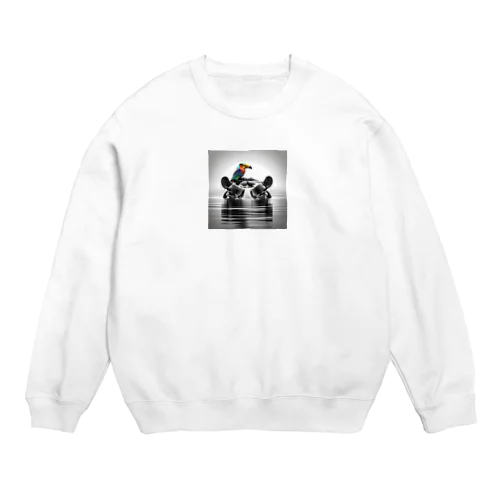 カバと小鳥の友情 Crew Neck Sweatshirt