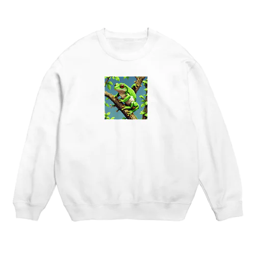 人間好きのアマガエル Crew Neck Sweatshirt