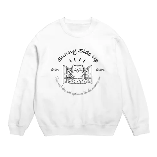 Sunny Side Up(猫) Crew Neck Sweatshirt