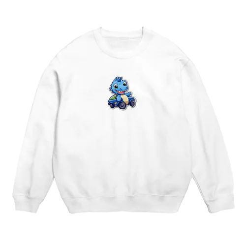 恐竜パトカー Crew Neck Sweatshirt