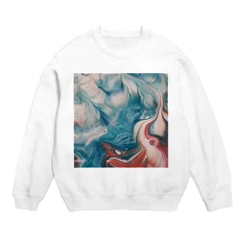 鮮やかなマーブル Crew Neck Sweatshirt