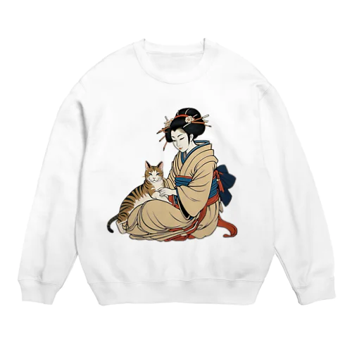 いつの時代も猫が好き Crew Neck Sweatshirt