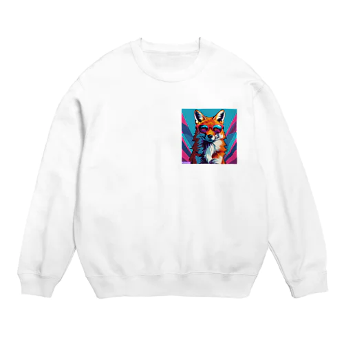 狐とサングラス Crew Neck Sweatshirt