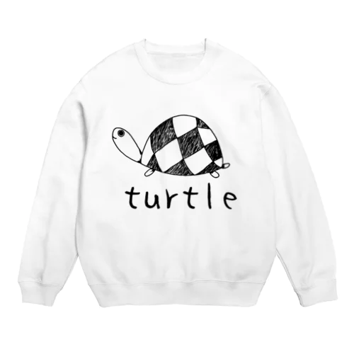 turtle 可愛い手書きの亀のイラスト Crew Neck Sweatshirt