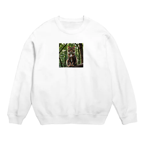 森の猫 Crew Neck Sweatshirt