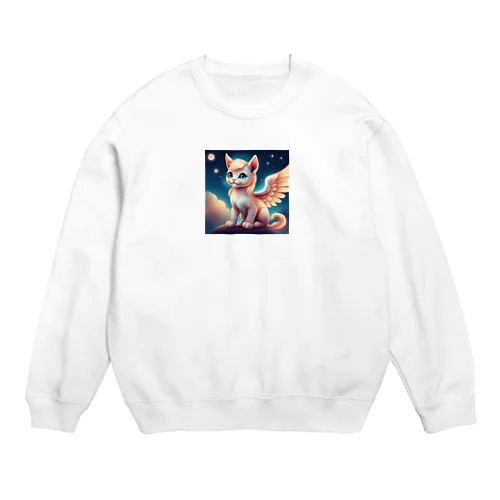 かわいいベガ猫のイラストグッズ Crew Neck Sweatshirt