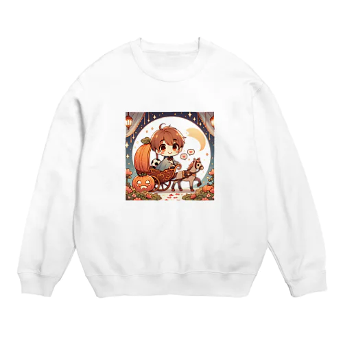 可愛い、かぼちゃの馬車、ラブリー Crew Neck Sweatshirt