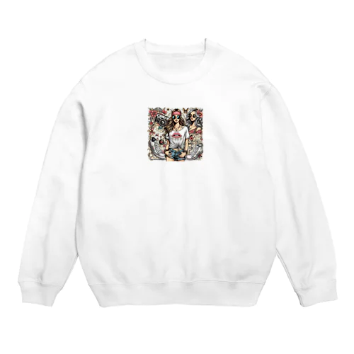 スニーカーとカメラ Crew Neck Sweatshirt