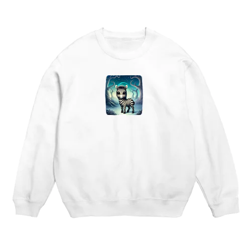 不気味で可愛いシマウマ001 Crew Neck Sweatshirt