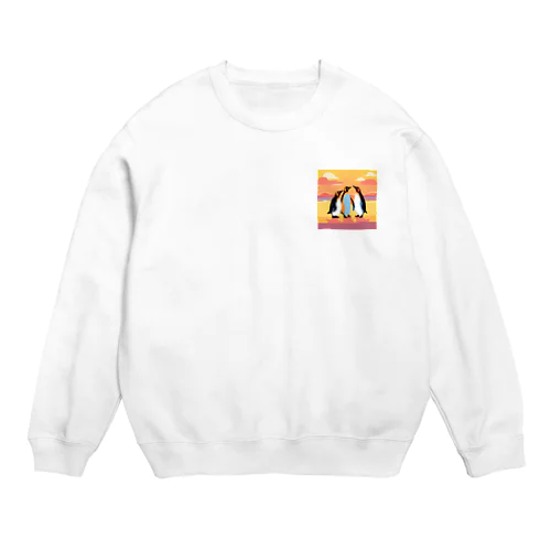 夕日に映えるペンギン Crew Neck Sweatshirt