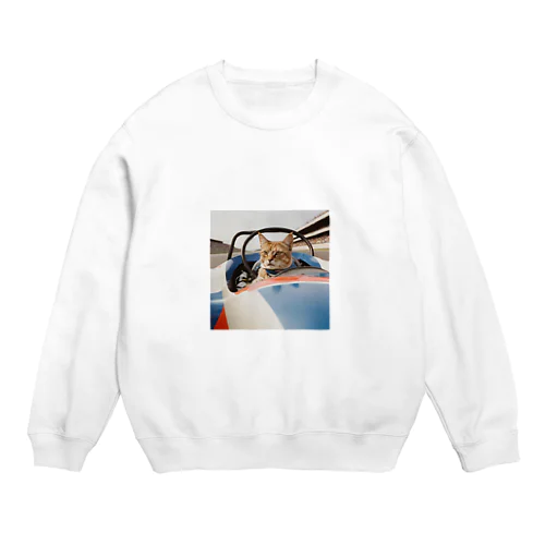 スピードスターにゃんこ Crew Neck Sweatshirt