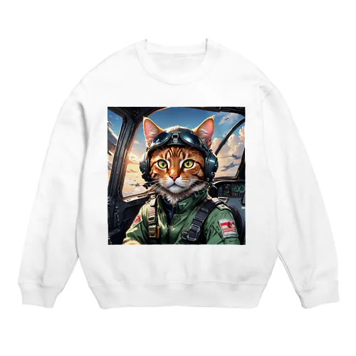 パイロット猫 Crew Neck Sweatshirt