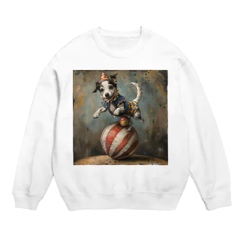 サーカスの曲芸犬の玉ころがし　なでしこ1478 Crew Neck Sweatshirt