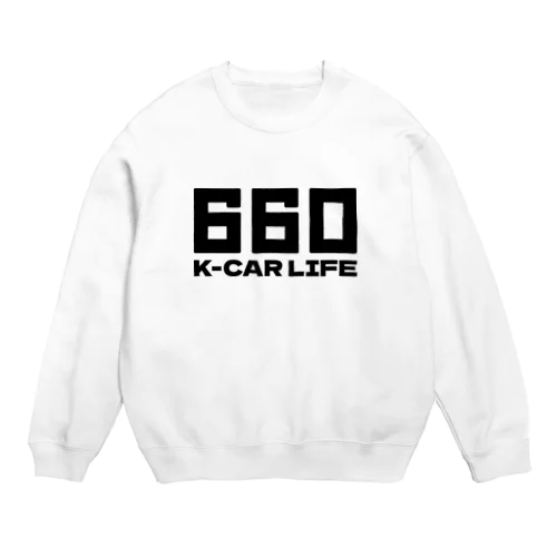 660軽カーライフ 軽自動車 ブラック Crew Neck Sweatshirt