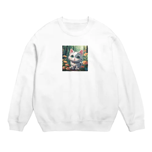 癒しの子猫 Crew Neck Sweatshirt