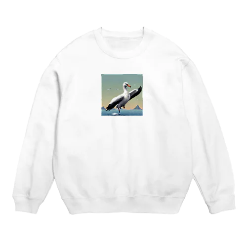 踊るツノメドリ Crew Neck Sweatshirt