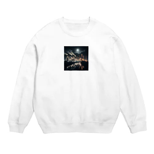 工場夜景　煙突 Crew Neck Sweatshirt