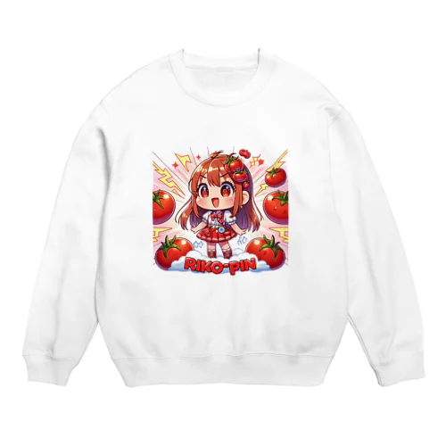 可愛い、トマト、RIKO-PIN入り Crew Neck Sweatshirt