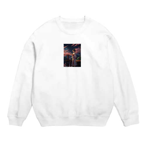 女騎士、桜の下で Crew Neck Sweatshirt