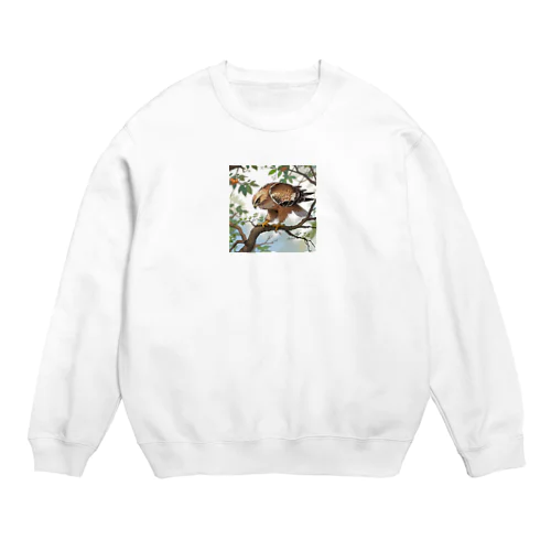 食べ物を探すタカ Crew Neck Sweatshirt