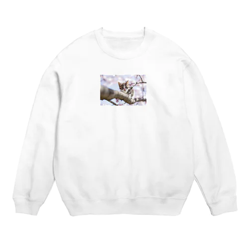 桜と子猫２ Crew Neck Sweatshirt