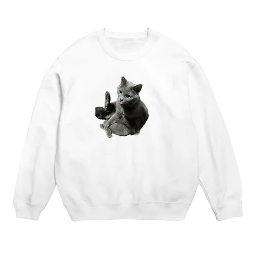 ぺろぺろキャツ Crew Neck Sweatshirt