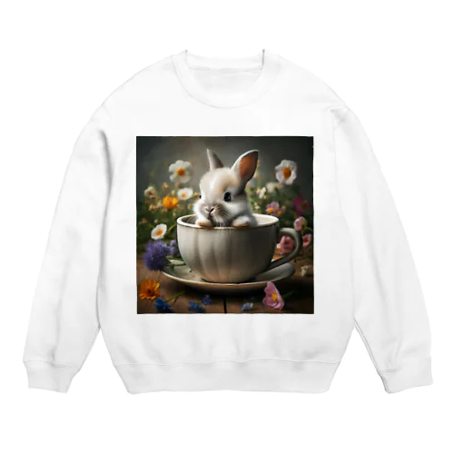 ティーカップのうさぎちゃん Crew Neck Sweatshirt