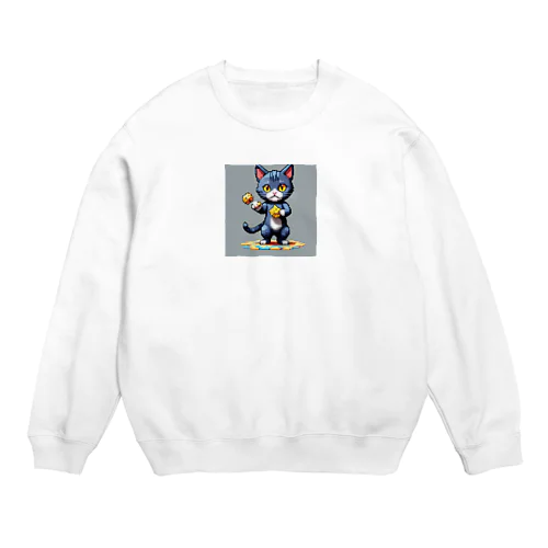 元気なネコ Crew Neck Sweatshirt