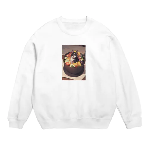 野菜と犬① Crew Neck Sweatshirt