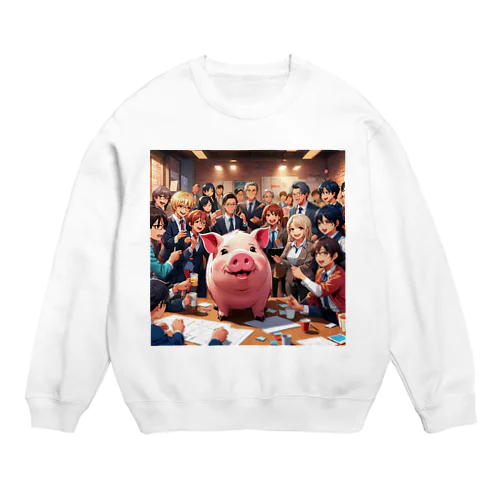 チームビルディングイベントを企画するミニブタ Crew Neck Sweatshirt