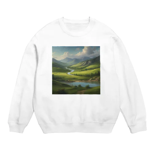 山の風景 Crew Neck Sweatshirt