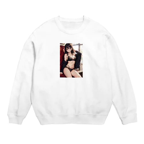 黒髪美女 Crew Neck Sweatshirt