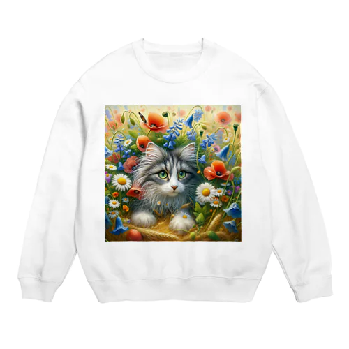 猫ちゃん Crew Neck Sweatshirt