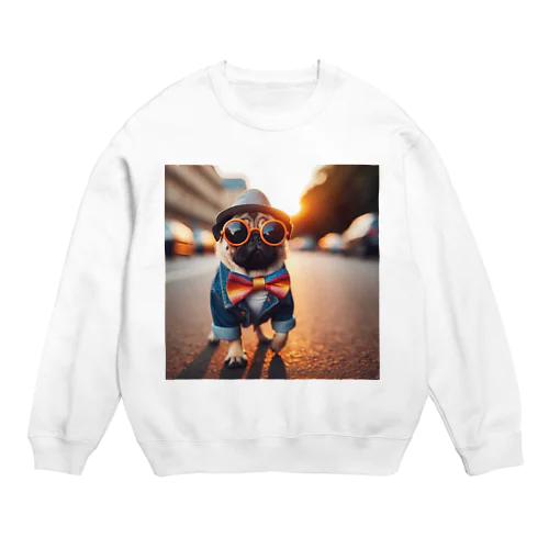 おしゃれなパグ2 Crew Neck Sweatshirt