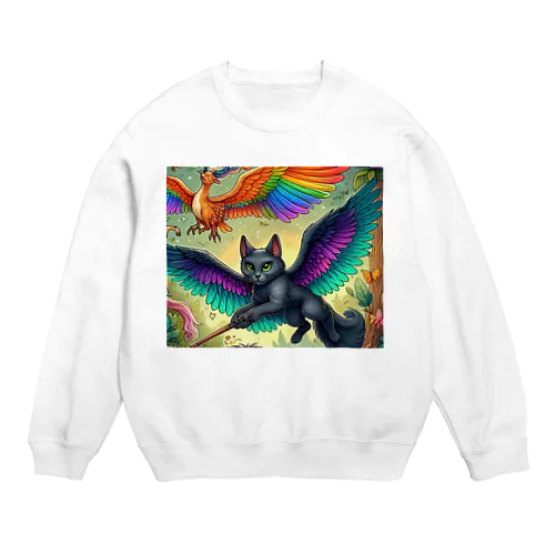 黒猫の魔法使い Crew Neck Sweatshirt