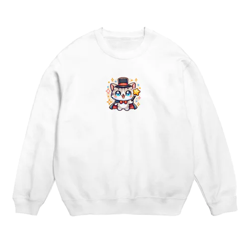 子猫のマジシャンショー Crew Neck Sweatshirt