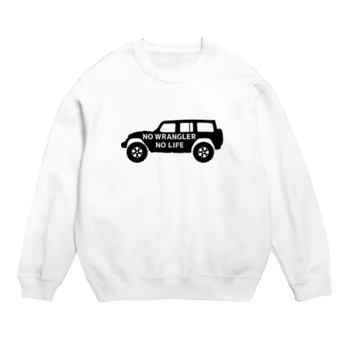 ノーラングラーノーライフ ジープ ブラック Crew Neck Sweatshirt