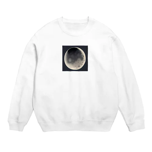 輪郭輝くお月様 Crew Neck Sweatshirt