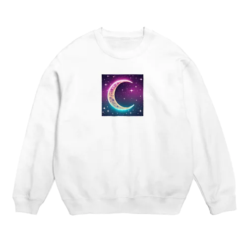 グラデーションネオンカラームーン Crew Neck Sweatshirt