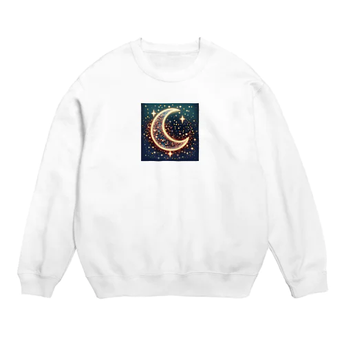 キラキラ輝くお月様 Crew Neck Sweatshirt