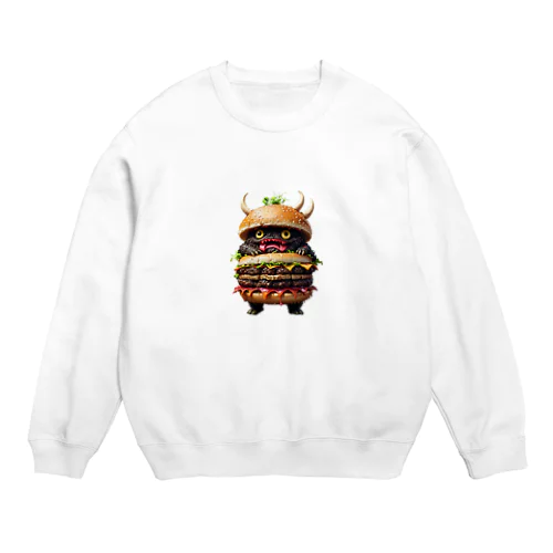 トリプル肉厚ビーフバーガー妖怪　バグドガルド Crew Neck Sweatshirt