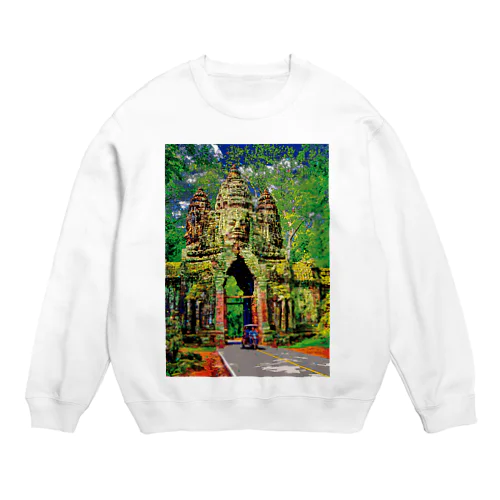 カンボジア アンコール・トムの北大門 Crew Neck Sweatshirt