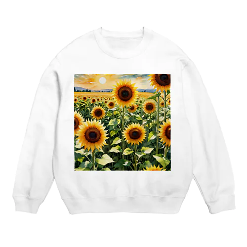 変わらぬ　ひまわり Crew Neck Sweatshirt