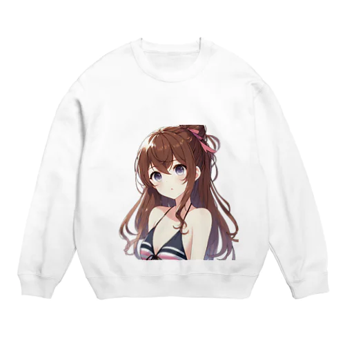 水着を選ぶ少女 Crew Neck Sweatshirt