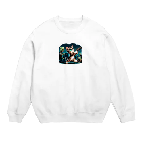 子猫ハザード Crew Neck Sweatshirt