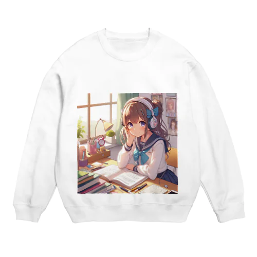 勉強中もリラックス Crew Neck Sweatshirt