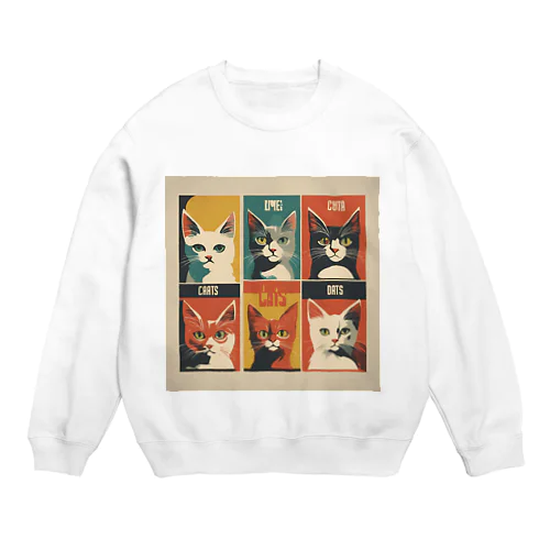 6匹の猫 Crew Neck Sweatshirt